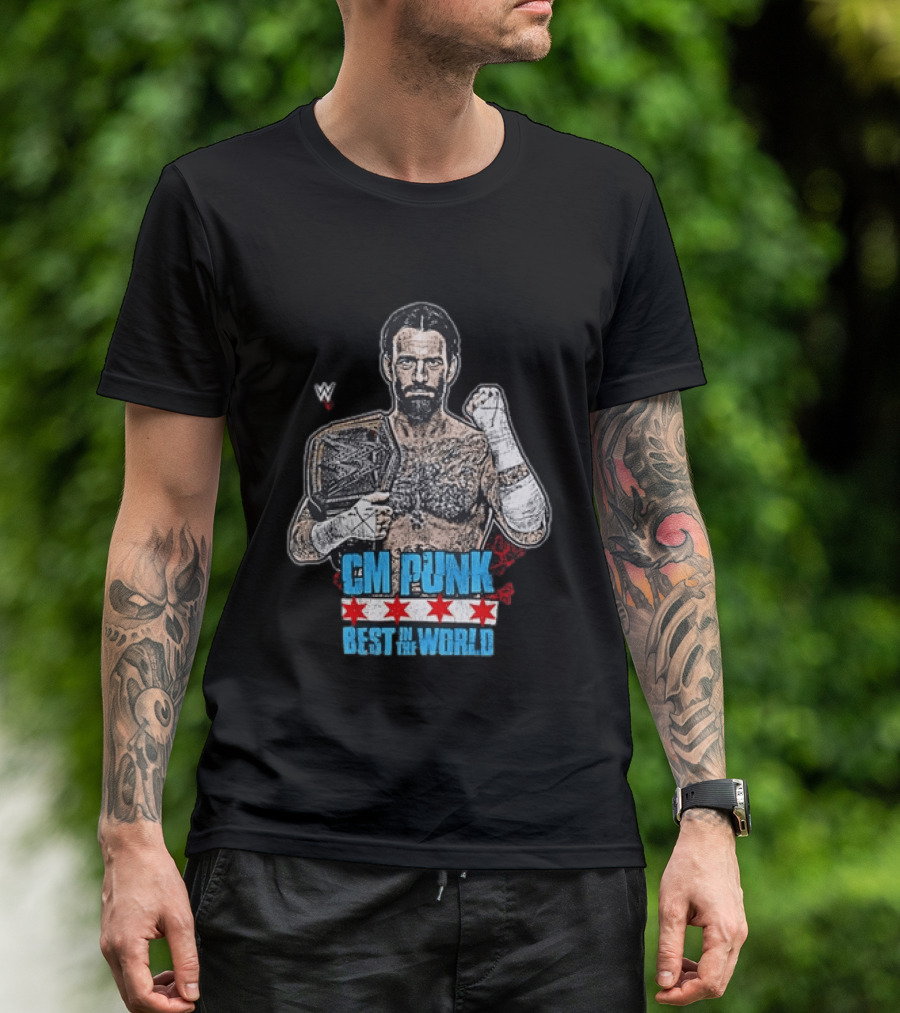 CM PUNK Best In The World Chicago Stars Wrestling Champion T-Shirt