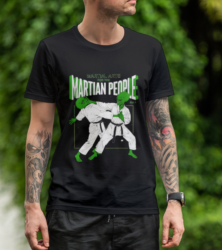 Martial Arts For The Martian People Vol 1 Green Martian Figures In Gi T-Shirt