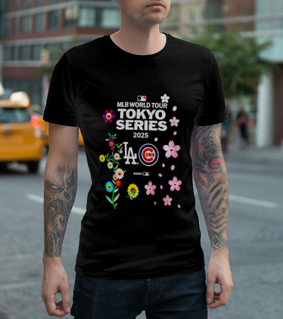 MLB World Tour Tokyo Series 2025 LA Dodgers Chicago Cubs Blossoms T-Shirt
