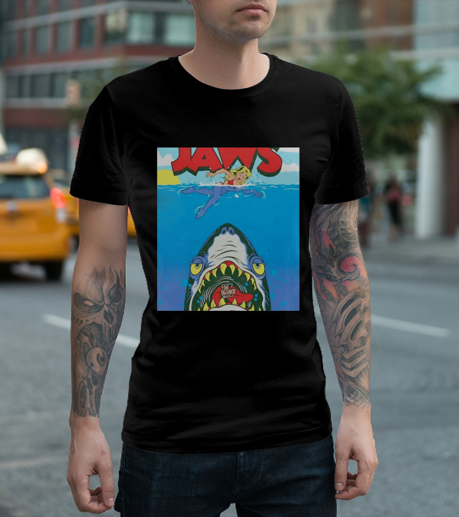 The Vigilante Jaws Shark Attack Comic Cartoon T-Shirt