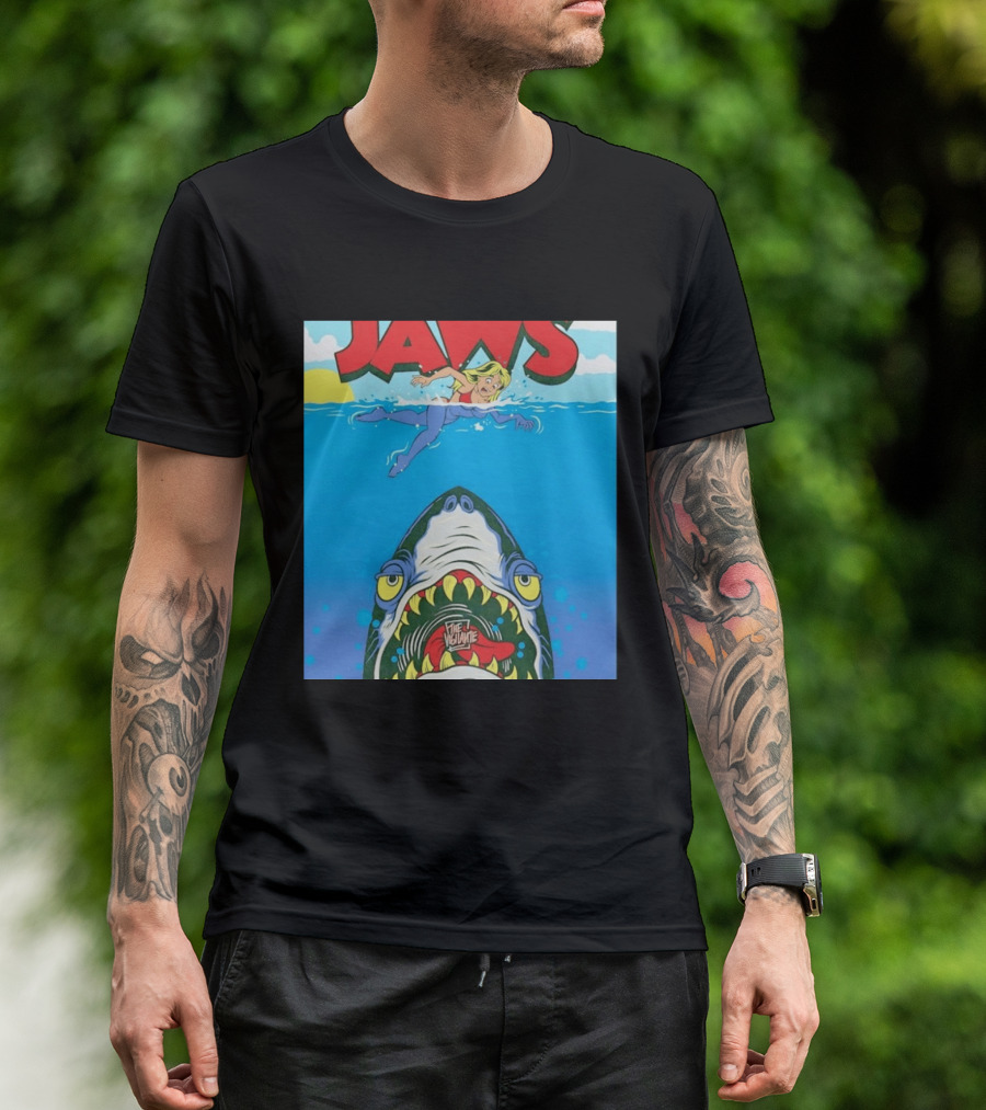 The Vigilante Jaws Shark Attack Comic Cartoon T-Shirt