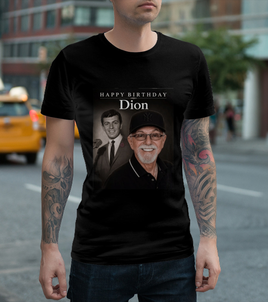 Happy Birthday Dion Iconic Celebration With Smiling T-Shirt