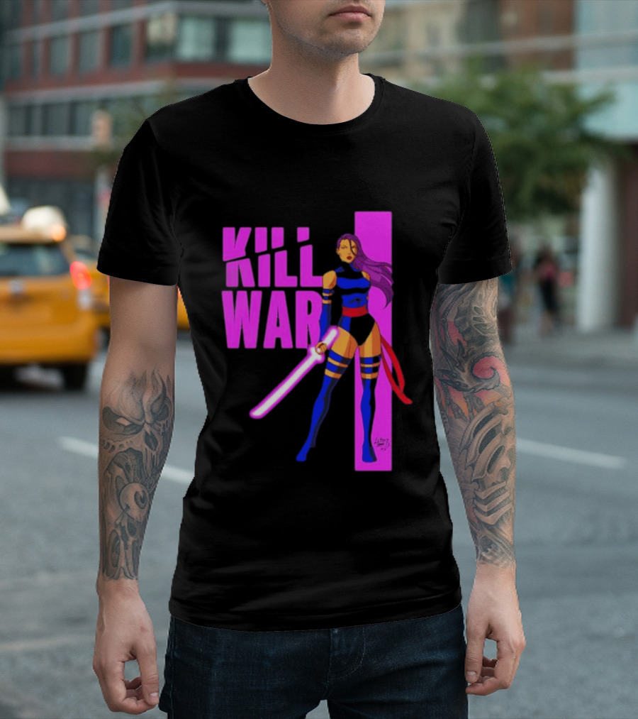 Psylocke Marvel Comics Kill War Pink T-Shirt