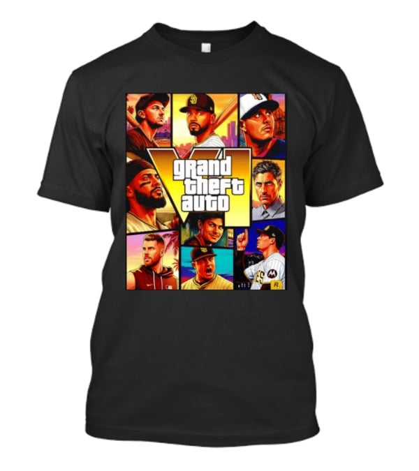 San Diego Padres Grand Theft Auto V Collage Players Team Portraits T-Shirt