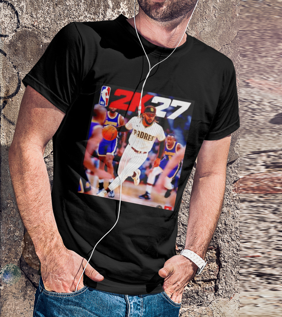 San Diego Padres NBA 2K27 Crossover Concept With Basketball Action T-Shirt