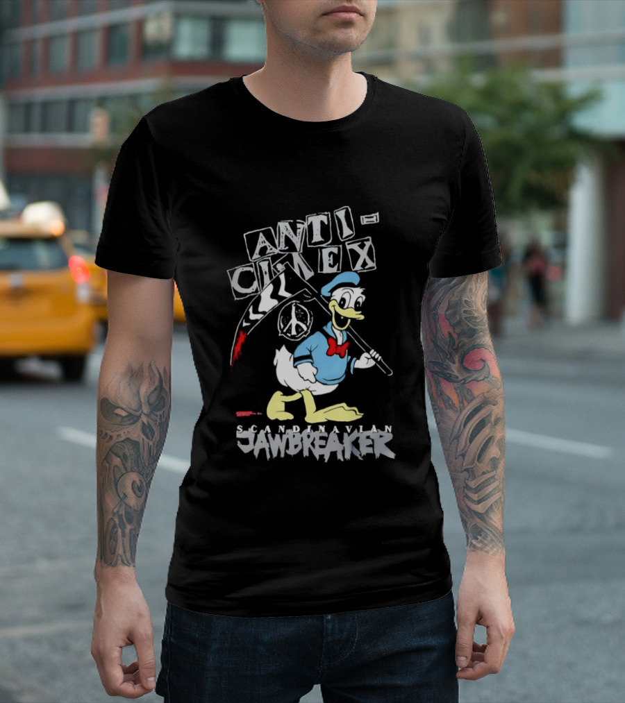 Anti Cimex Scandinavian Jawbreaker Donald Duck Scythe Peace Sign T-Shirt