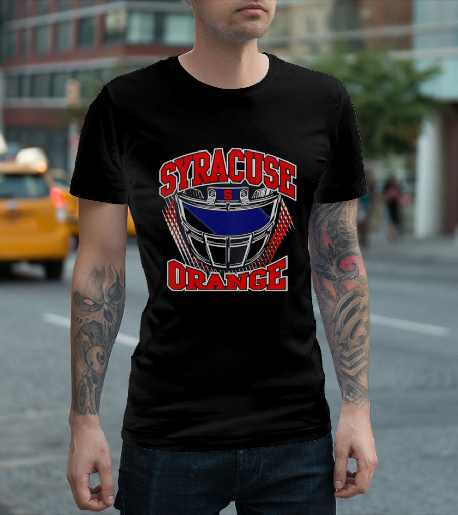 Syracuse Orange Football Helmet S Logo Gridiron T-Shirt
