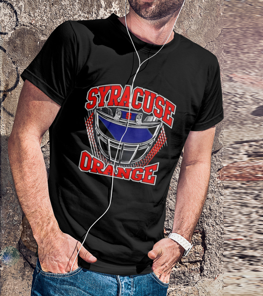 Syracuse Orange Football Helmet S Logo Gridiron T-Shirt