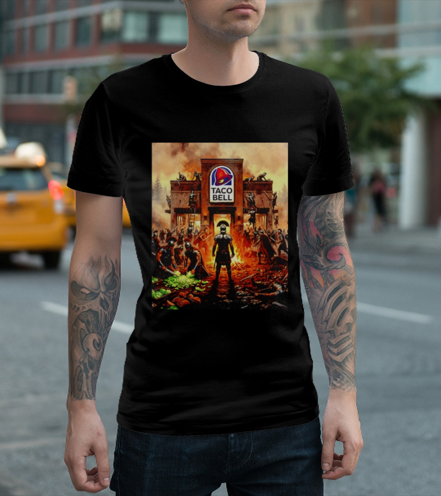 Taco Bell Medieval Knights Battle Fantasy Scene T-Shirt
