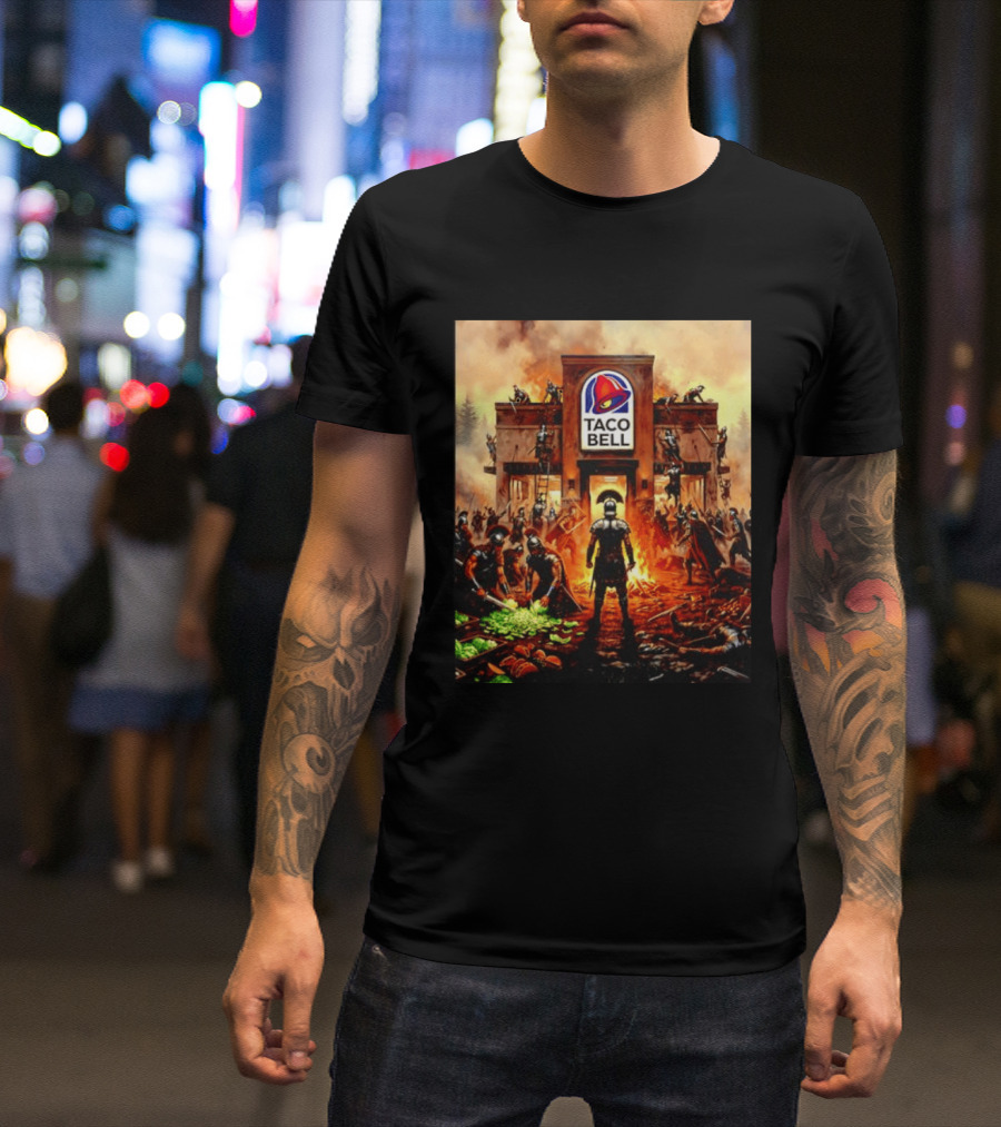 Taco Bell Medieval Knights Battle Fantasy Scene T-Shirt