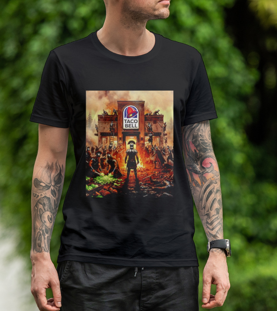 Taco Bell Medieval Knights Battle Fantasy Scene T-Shirt