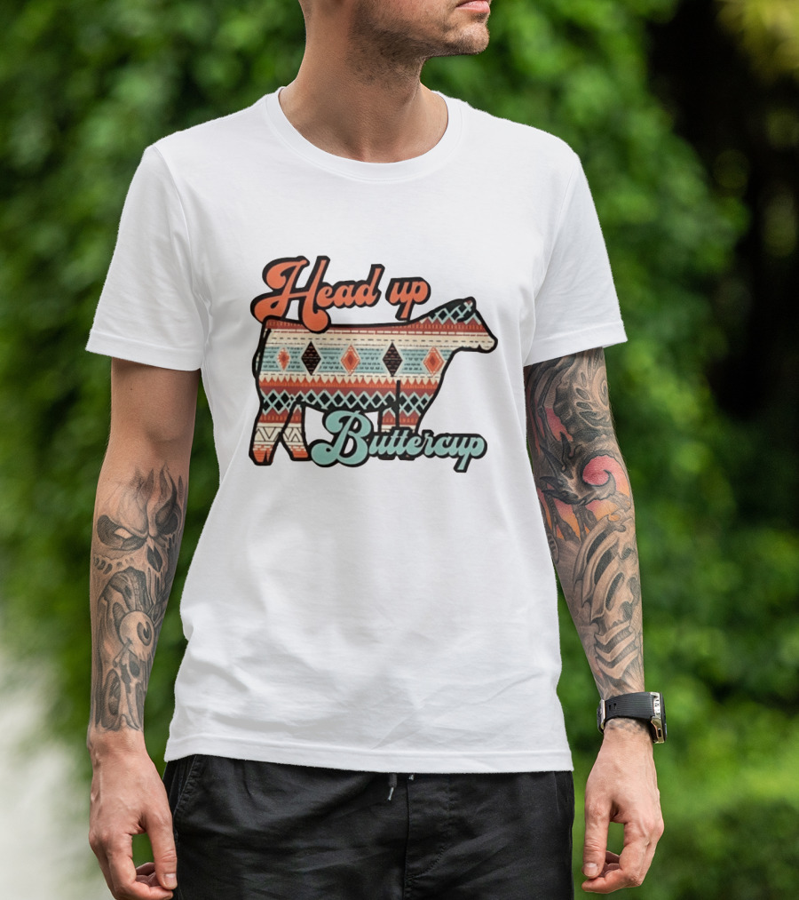 Head Up Buttercup Cow Aztec T-Shirt