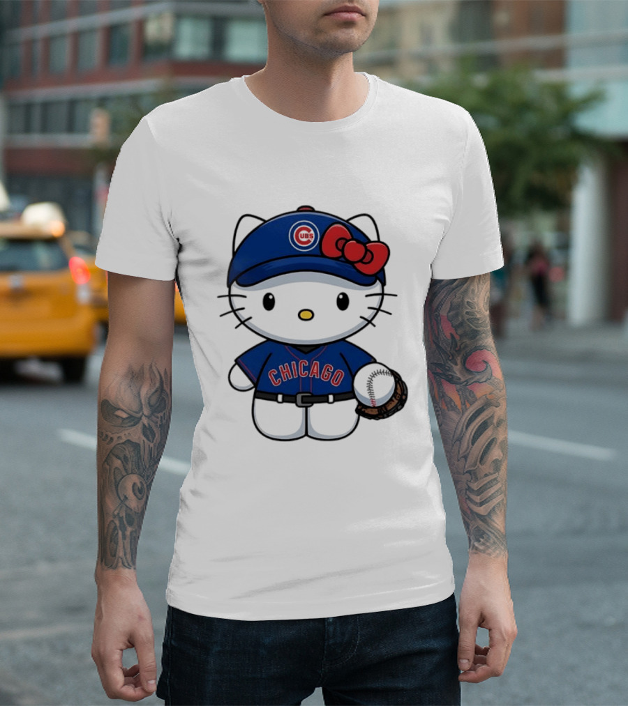Hello Kitty Chicago Cubs Baseball MLB Collaboration T-Shirt