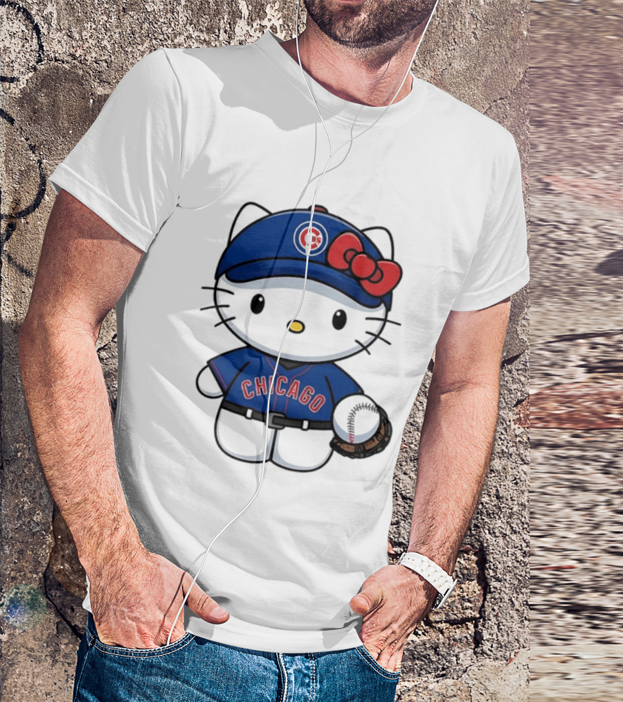 Hello Kitty Chicago Cubs Baseball MLB Collaboration T-Shirt