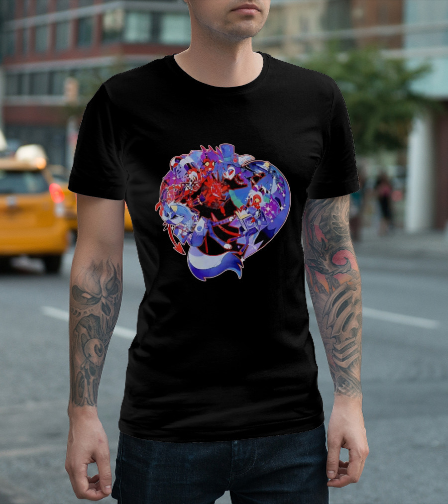 Blitzo Moxxie Millie Loona Stolas Helluva Boss Cast Crew Ensemble Vibrant Character Collage T-Shirt