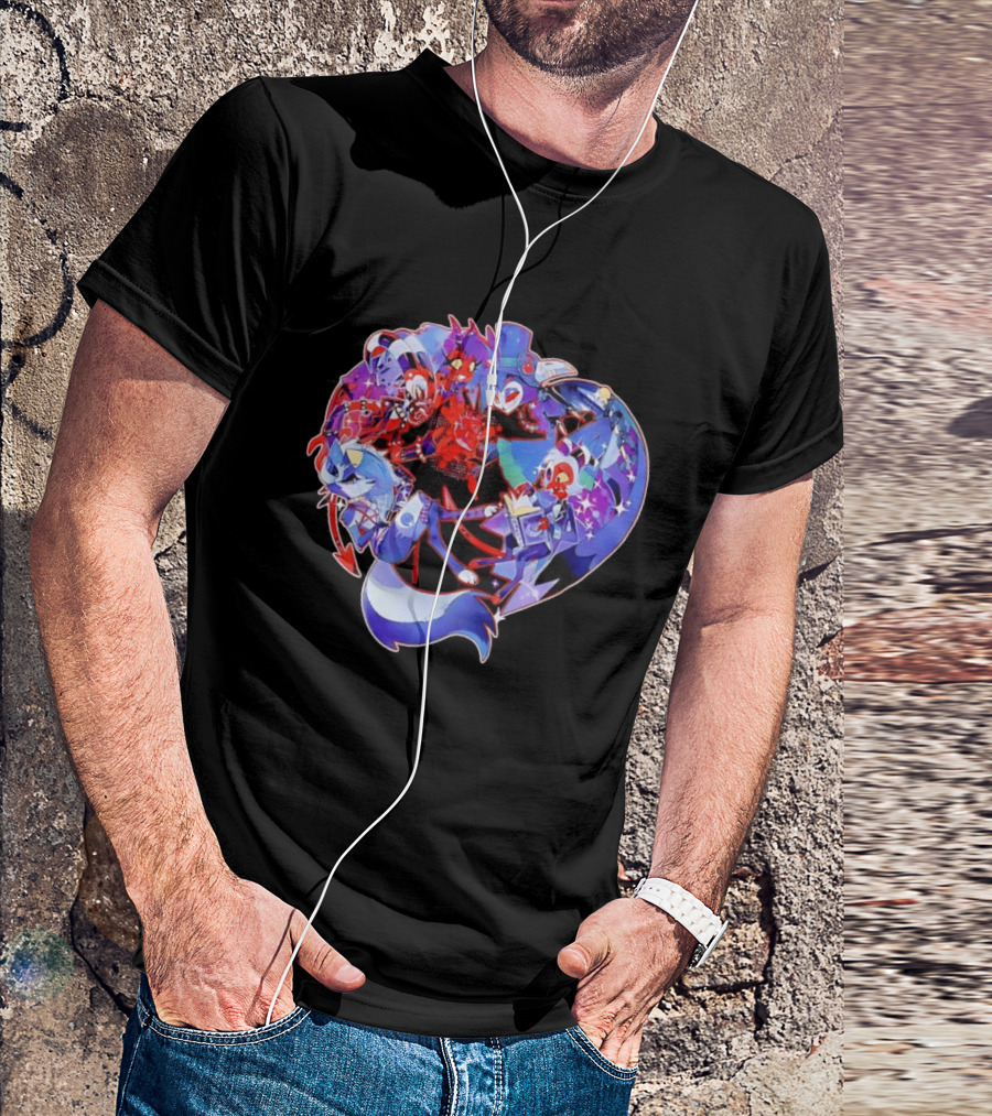 Blitzo Moxxie Millie Loona Stolas Helluva Boss Cast Crew Ensemble Vibrant Character Collage T-Shirt