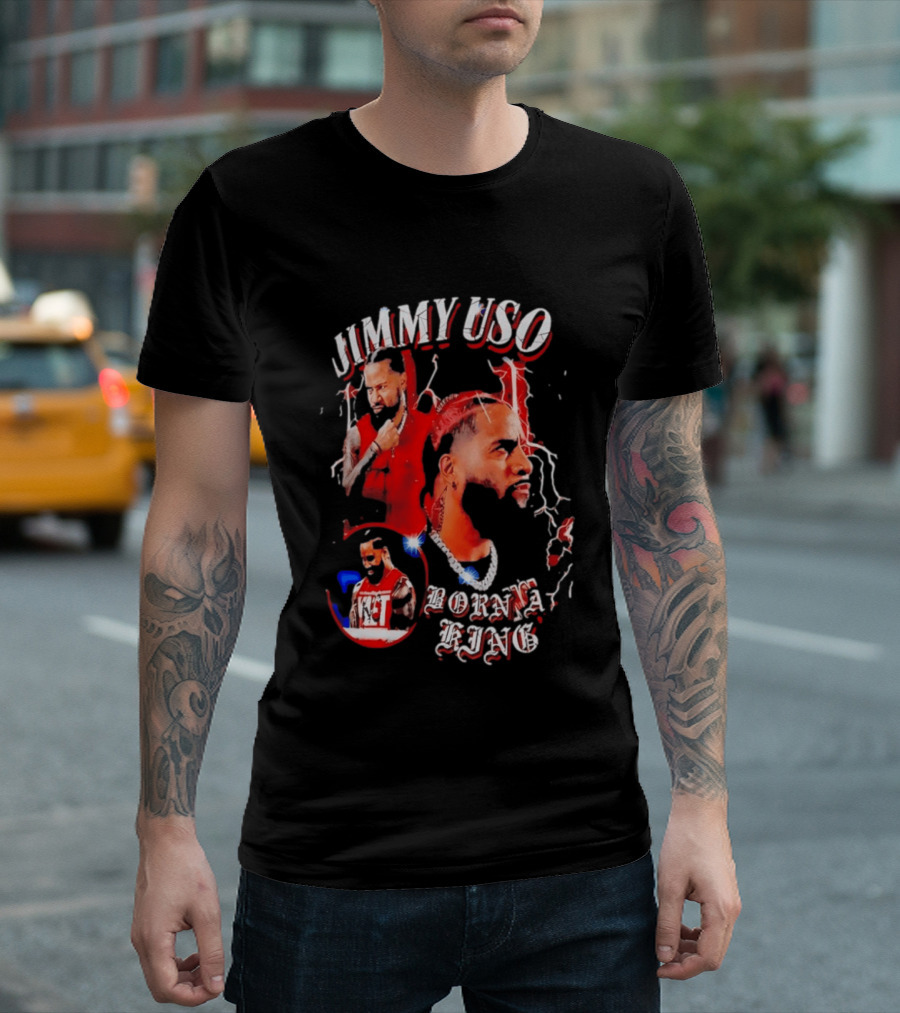 Jimmy Uso Born A King WWE Red Lightning T-Shirt
