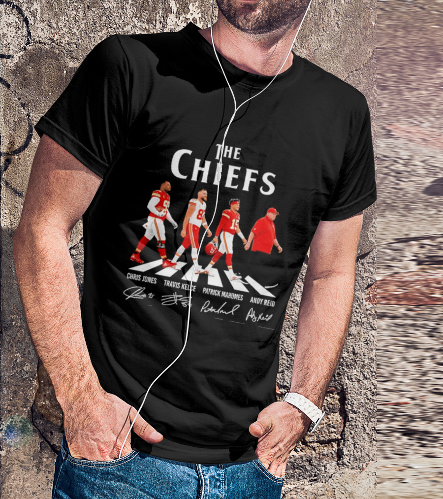 The Chiefs Abbey Road Chris Jones Travis Kelce Patrick Mahomes Andy Reid T-Shirt