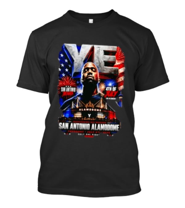 Kanye West Ye San Antonio Alamodome 4th Of July Concert Independence Day Fireworks Flag Stars T-Shirt