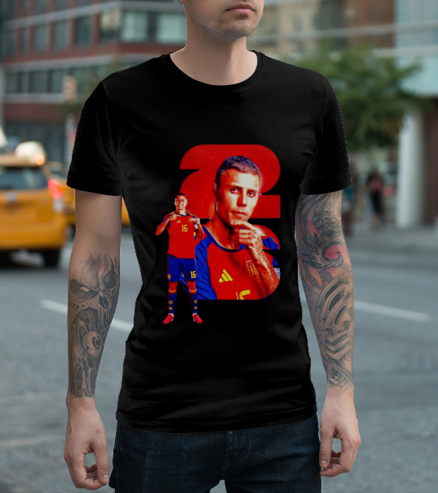 Rodrigo Hernández Cascante Rodri No 16 Spain Manchester City Football Player T-Shirt