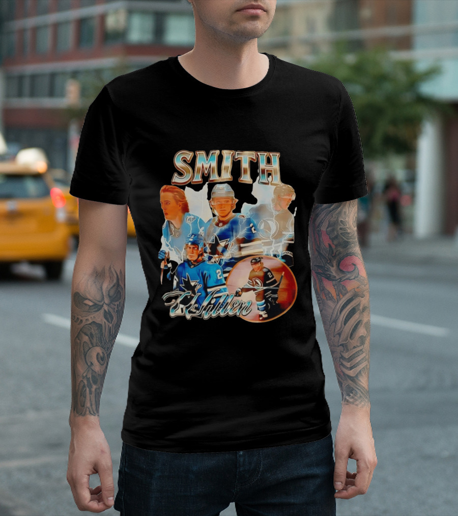 San Jose Sharks Smith McIllen Hockey Players Collage T-Shirt