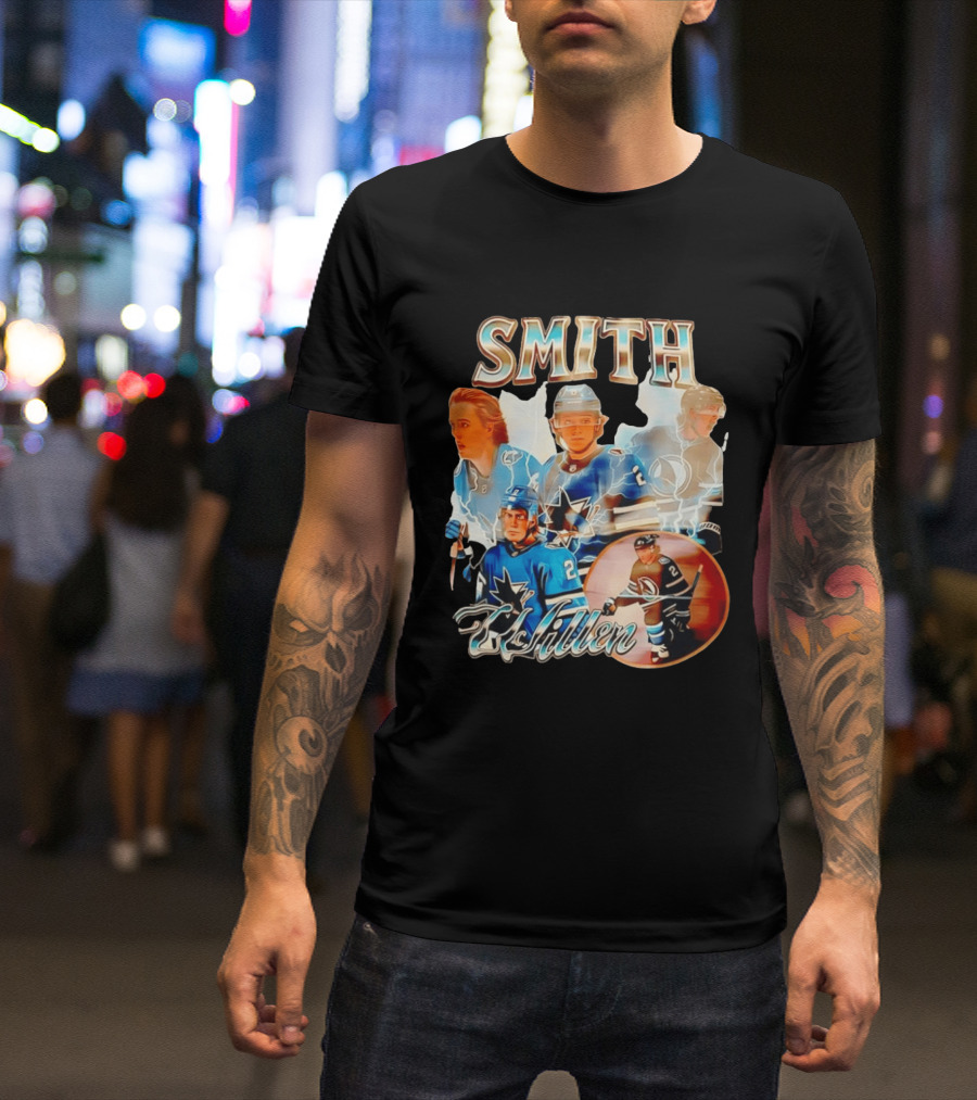 San Jose Sharks Smith McIllen Hockey Players Collage T-Shirt