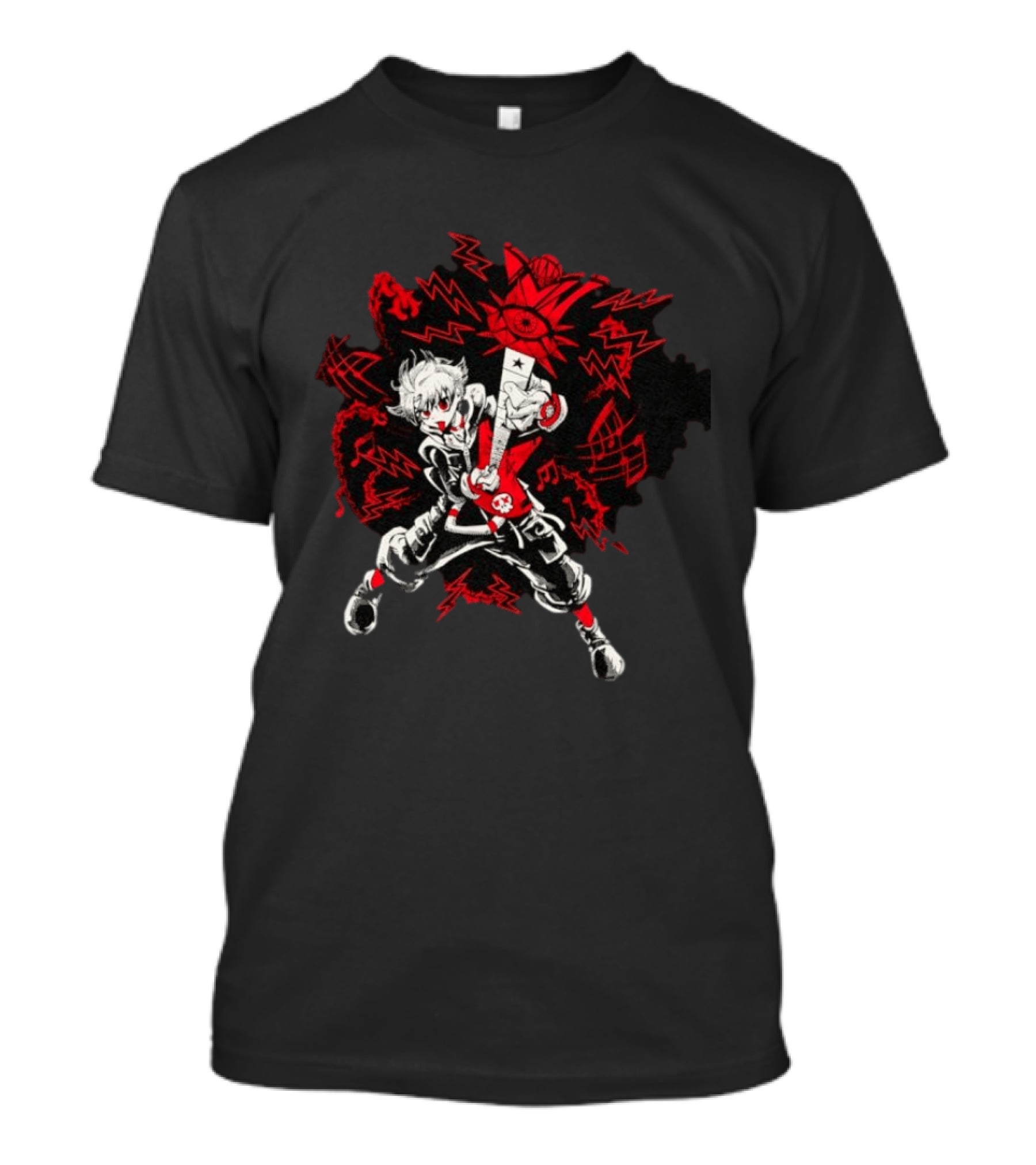 Neku Sakuraba The World Ends With You Gachi Red And Black Dynamic T-Shirt