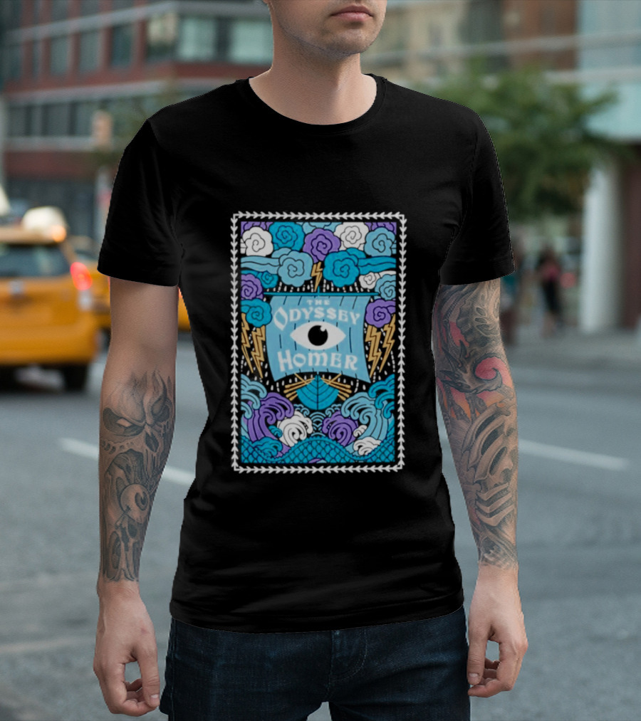 The Odyssey Homer Cyclops Eye Lightning Waves T-Shirt