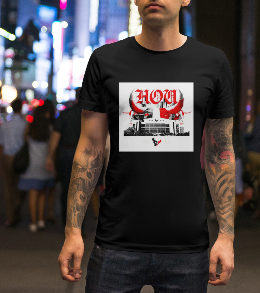 Houston Texans HOU H Town Red Bull Horns T-Shirt