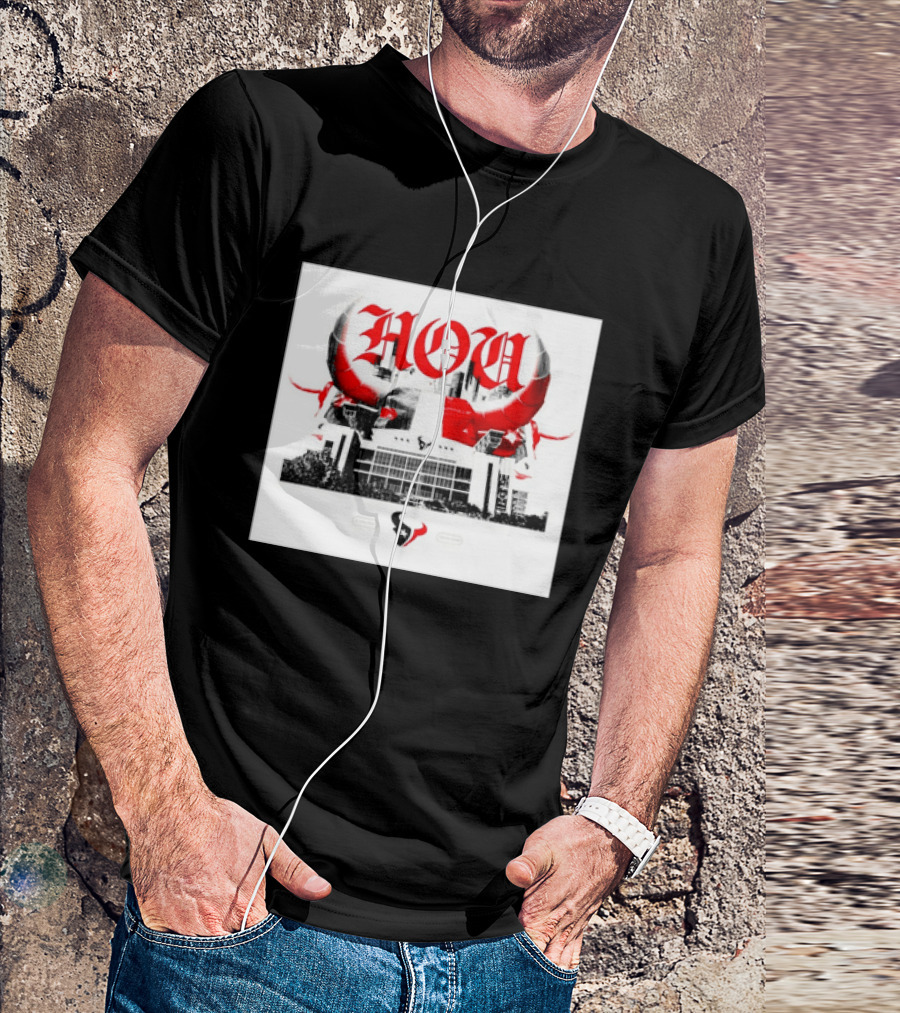 Houston Texans HOU H Town Red Bull Horns T-Shirt