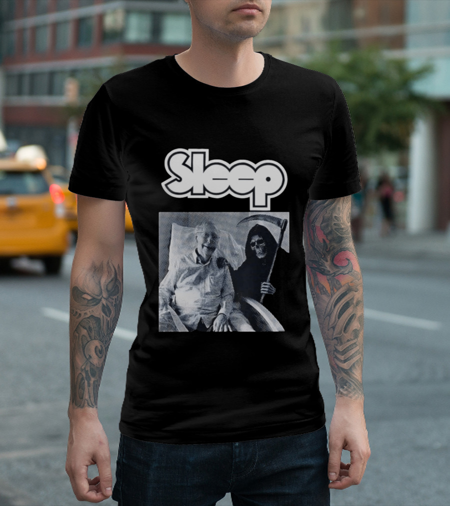United Snakes Grim Reaper Holding Scythe Sleep Elderly Man In Hospital Room T-Shirt