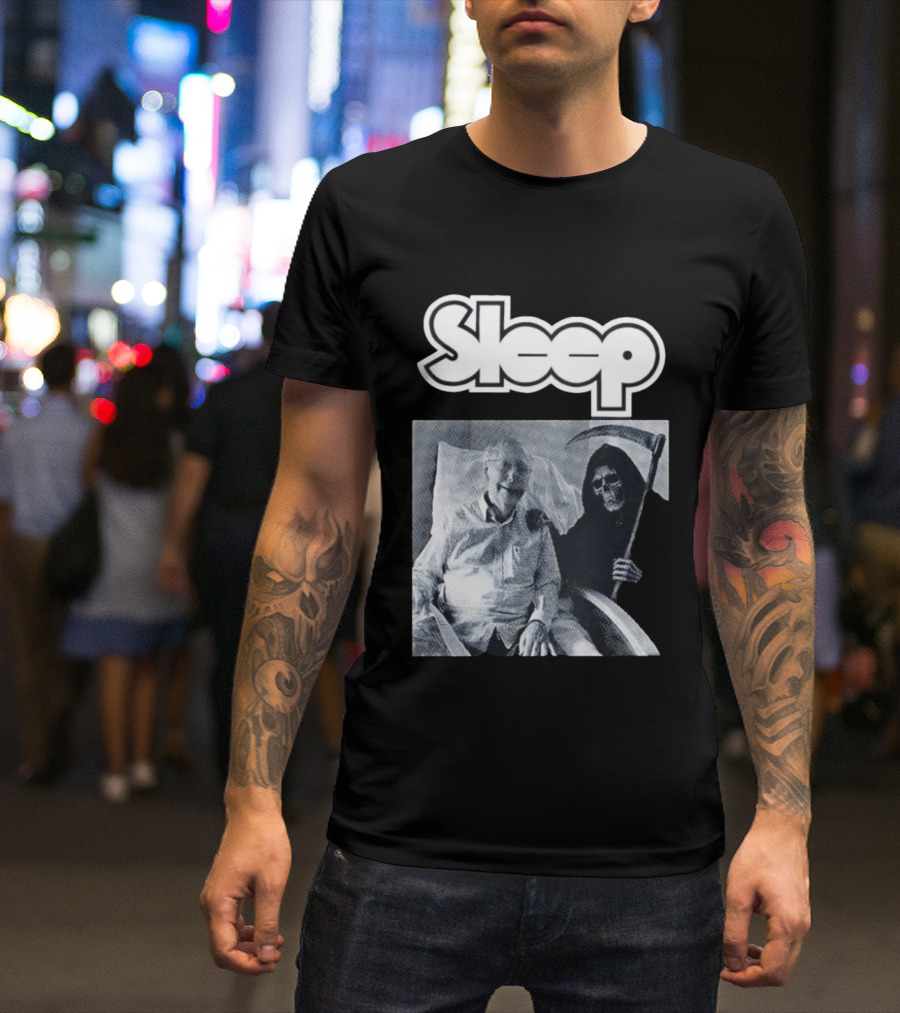 United Snakes Grim Reaper Holding Scythe Sleep Elderly Man In Hospital Room T-Shirt