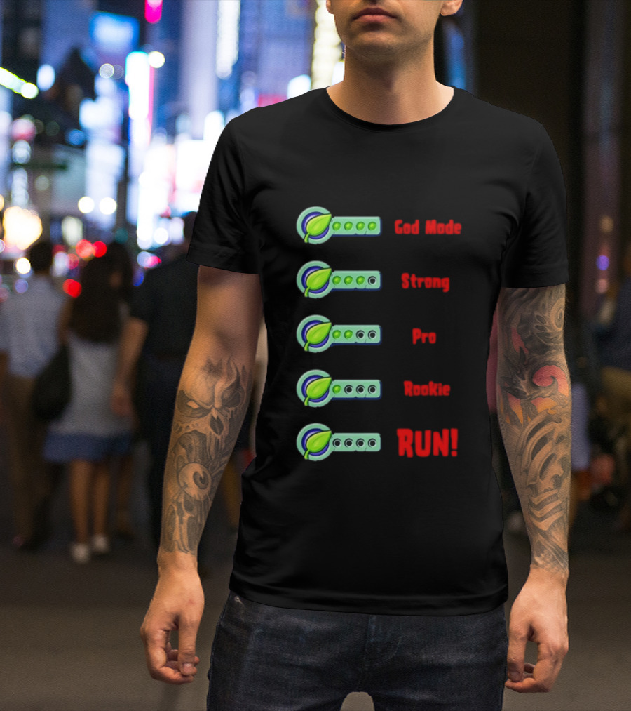 Plant Food Power Levels God Mode Strong Pro Rookie Run T-Shirt
