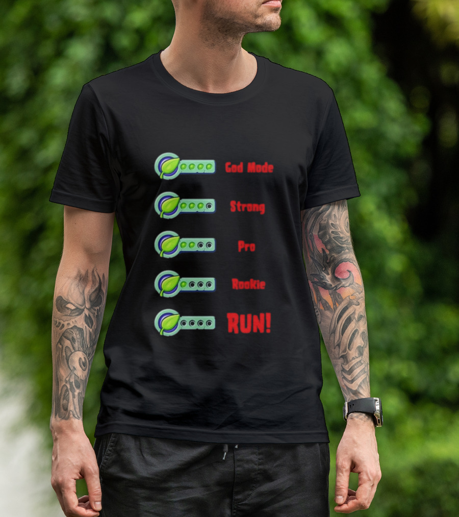 Plant Food Power Levels God Mode Strong Pro Rookie Run T-Shirt
