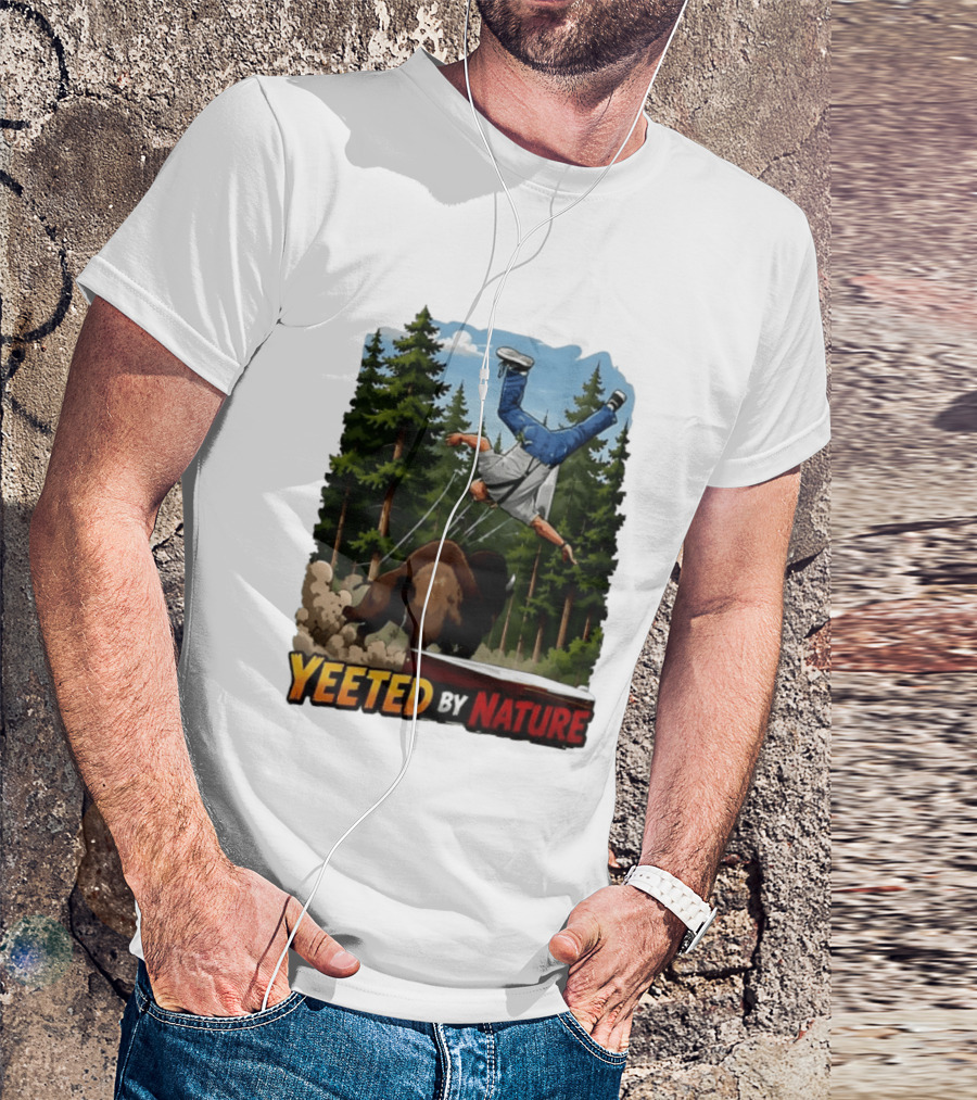 Bison Tossing Tourist Adventure Yeeted By Nature Comedy T-Shirt