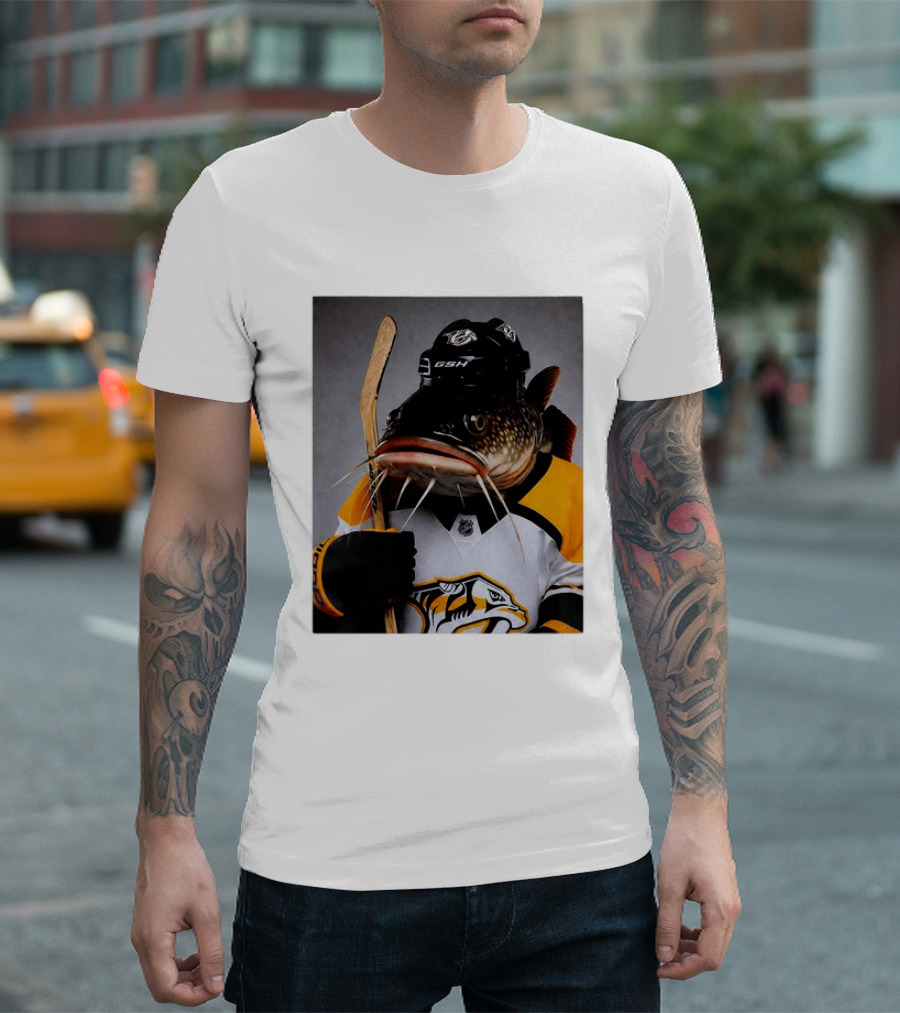 Nashville Predators Catfish Hockey Mascot Community Spirit T-Shirt