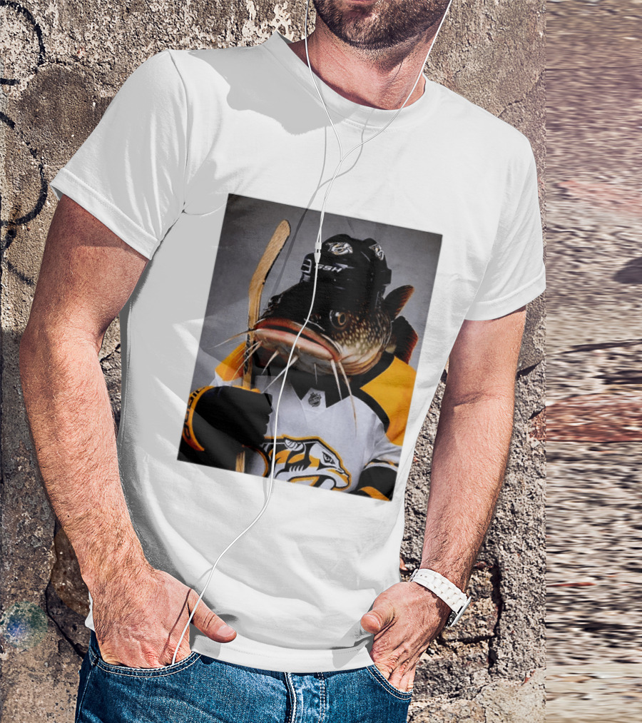 Nashville Predators Catfish Hockey Mascot Community Spirit T-Shirt