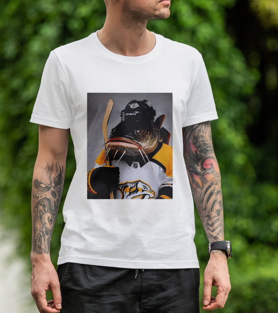 Nashville Predators Catfish Hockey Mascot Community Spirit T-Shirt
