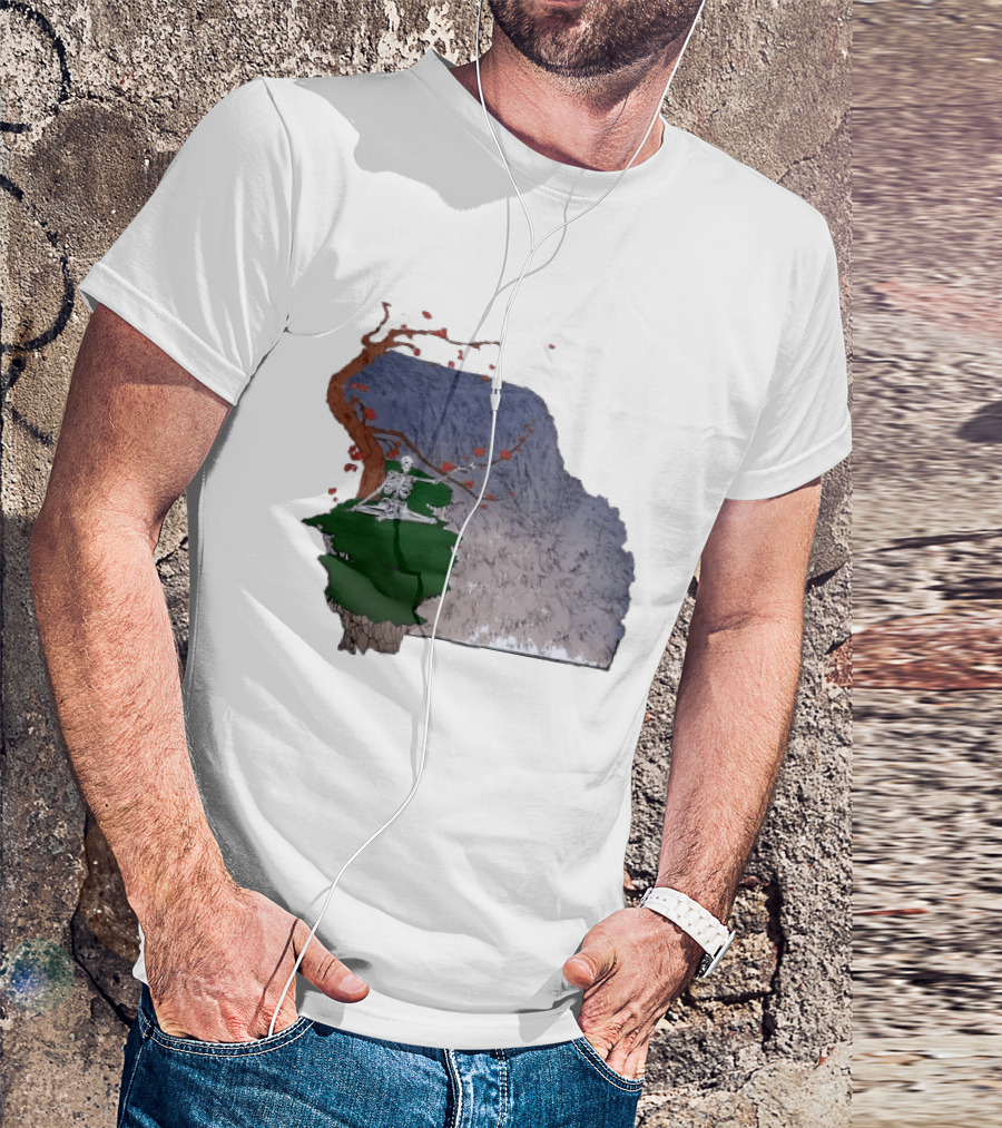 Grateful Dead Skeleton Meditating Under Flowering Tree T-Shirt