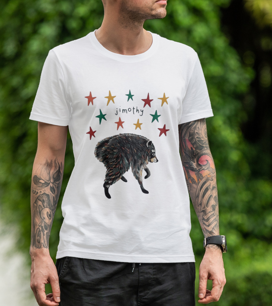 Jimothy Colorful Bear Stars Whimsical Animal T-Shirt