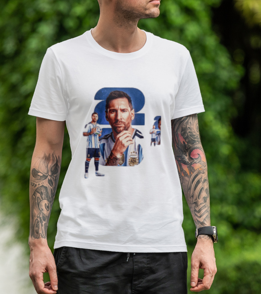Lionel Messi Argentina Jersey 2023 FIFA World Cup Champion Collage T-Shirt
