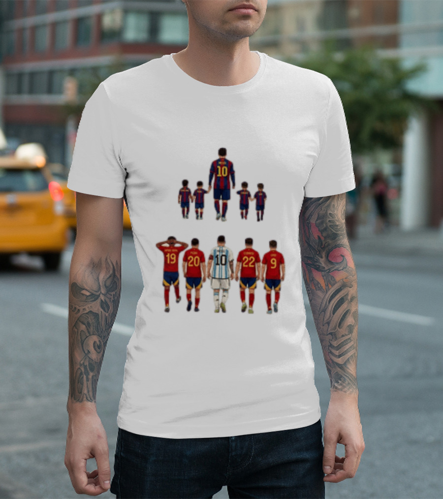 Lionel Messi With Lamine Yamal Pedri Gavi Football Legends T-Shirt