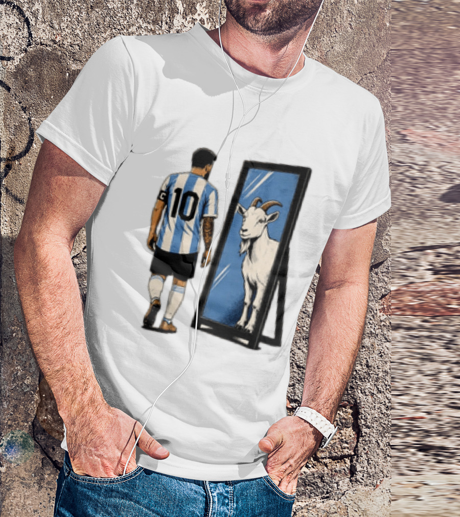 Messi Argentina 10 Reflecting GOAT Mirror Soccer T-Shirt