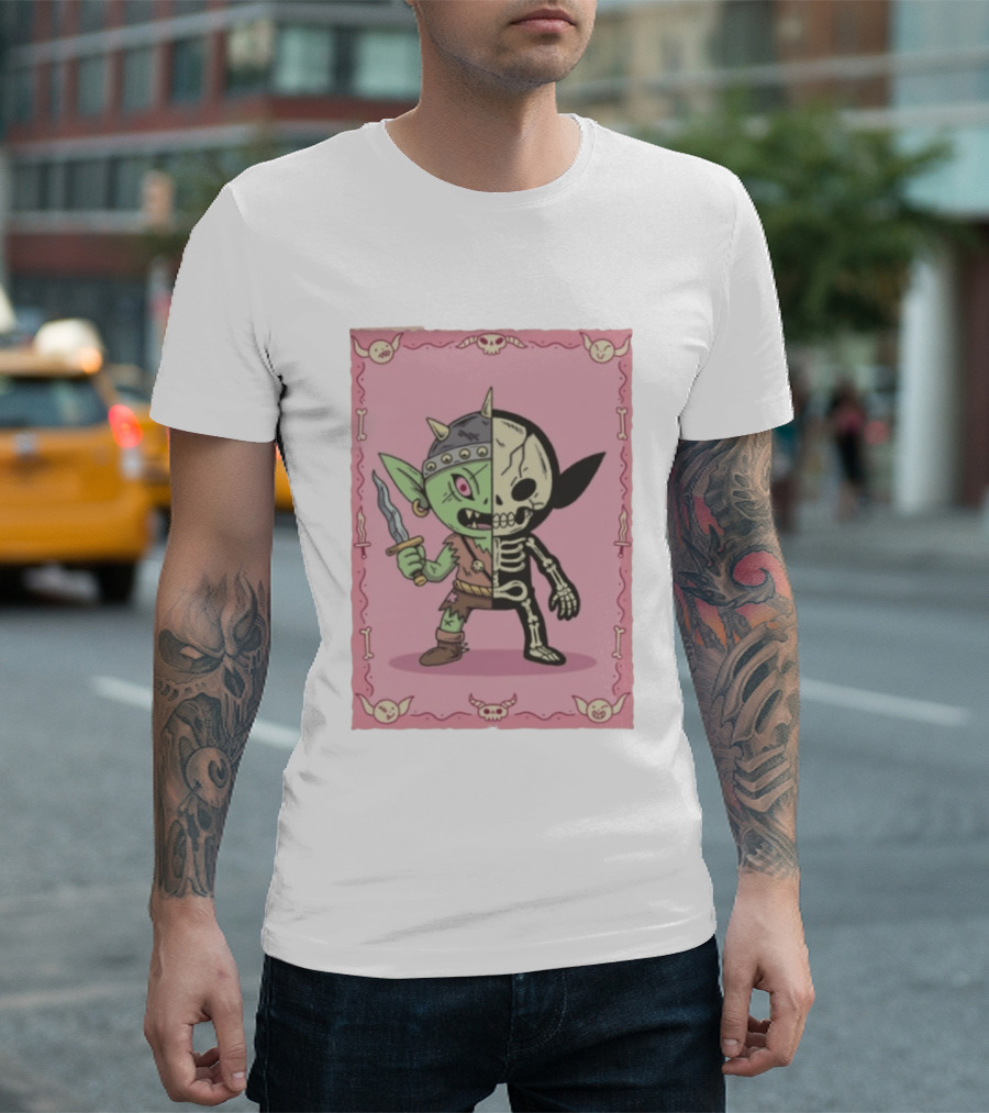 X Ray Goblin Skeleton Fantasy Creature With Dagger T-Shirt