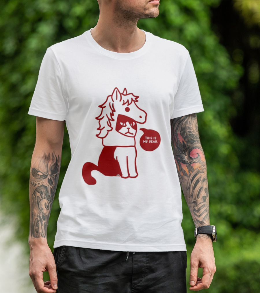 Year Of The Horse 2026 Chinese Lunar New Year Zodiac Cat T-Shirt