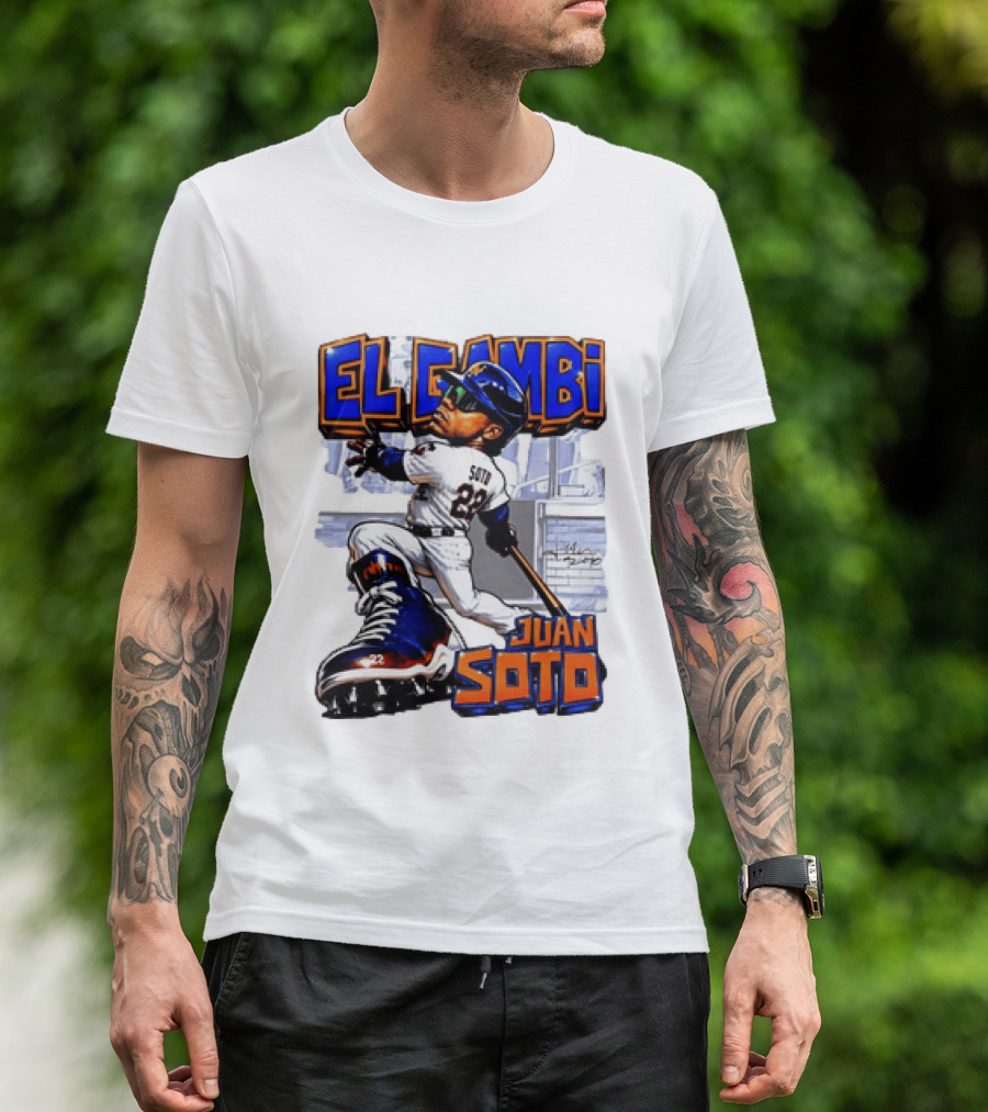 New York Mets El Gambi Juan Soto 22 Baseball T-Shirt