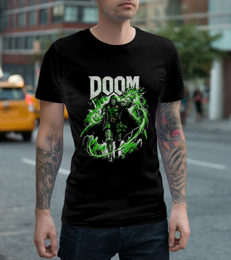Doctor Doom Lightning Villain Power Display T-Shirt