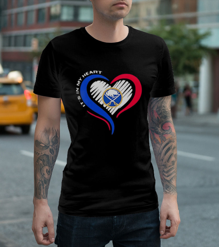 Buffalo Sabres It's In My Heart Blue And Red Heart Shape T-Shirt