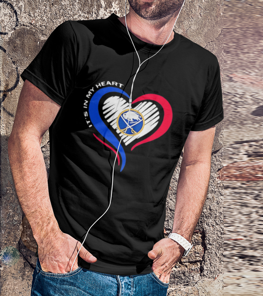 Buffalo Sabres It's In My Heart Blue And Red Heart Shape T-Shirt
