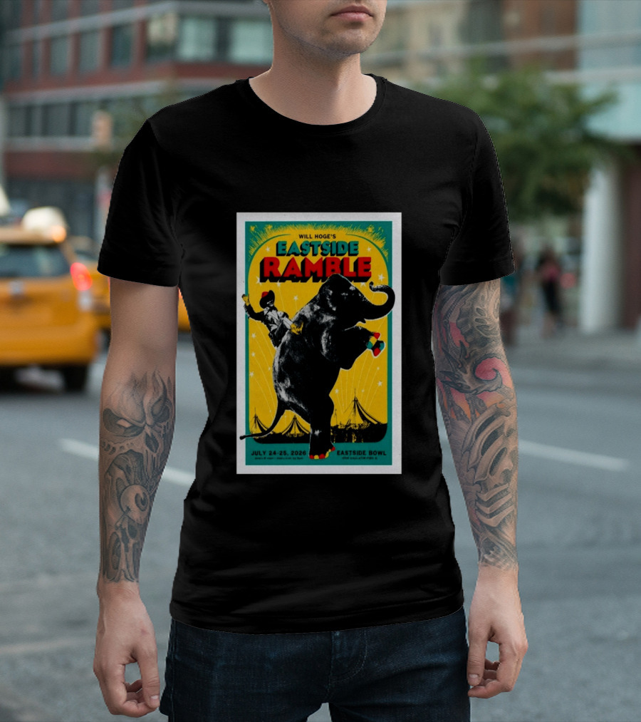 Will Hoge Eastside Ramble Nashville TN July 24 25 2026 Elephant Circus Eastside Bowl T-Shirt